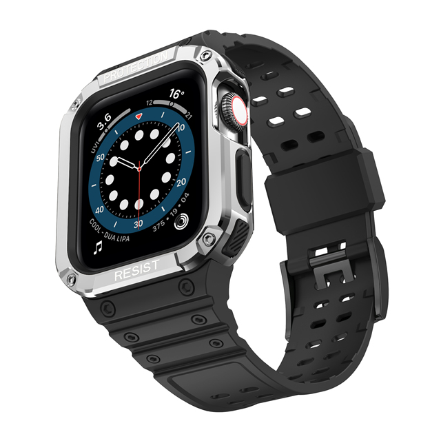 Strap + Case for Apple Watch Series 7 45mm 41mm 2 in 1 Sport Silicone Strap Protective Case for iWatch 6 5 4 SE 3 44mm 42mm 40mm