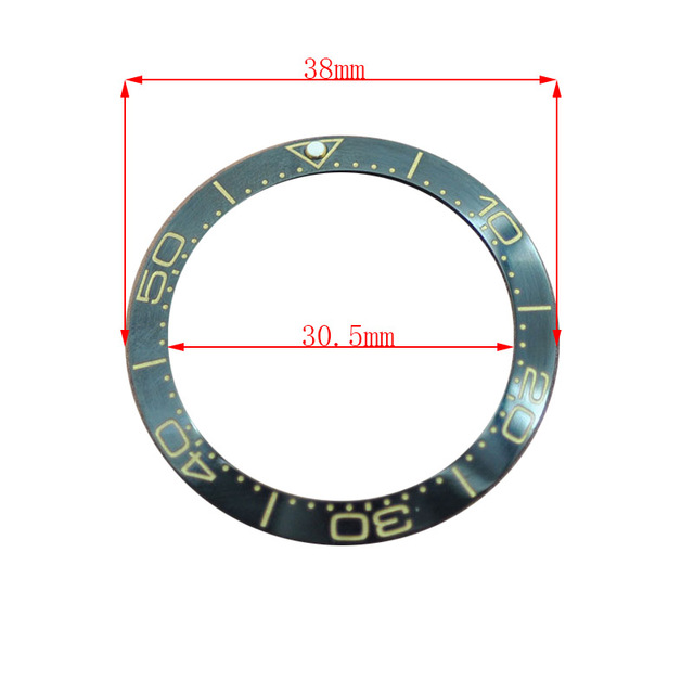 38mm ceramic bezel GMT and diving watch insert for 40mm men's watch watches replacement watch accessories simple dial watch bezel insert