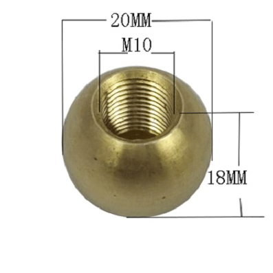 10pcs/lot M3/M4/M5/M6/M10 brass female ball head copper inner teeth ball nut, light cap nut cap, lighting accessories