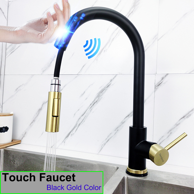 Smart Touch Filter Kitchen Mixer Tap Quality Brass Hot Cold Gold Kitchen Mixer Faucets Sensor Touch Pull Out Faucet Kitchen Tap