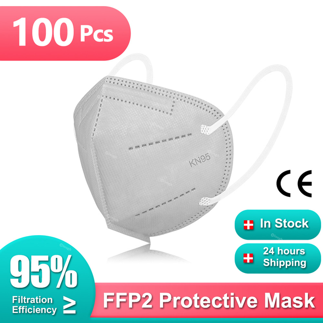 1-100pcs KN95 Masks ffp2fan 5 Layers Mouth Mask FFP2 KN95 Respirator FPP2 Masque FFP 2 Protective Face Mascarillas Masken CE