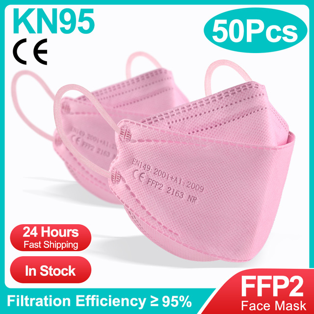 10-100pcs Safety Approved KN95 Protective Face Masks Respirator Black Mascarillas FPP2 Pink FFP2 Maske Respirator Maske FFPP2 FP2