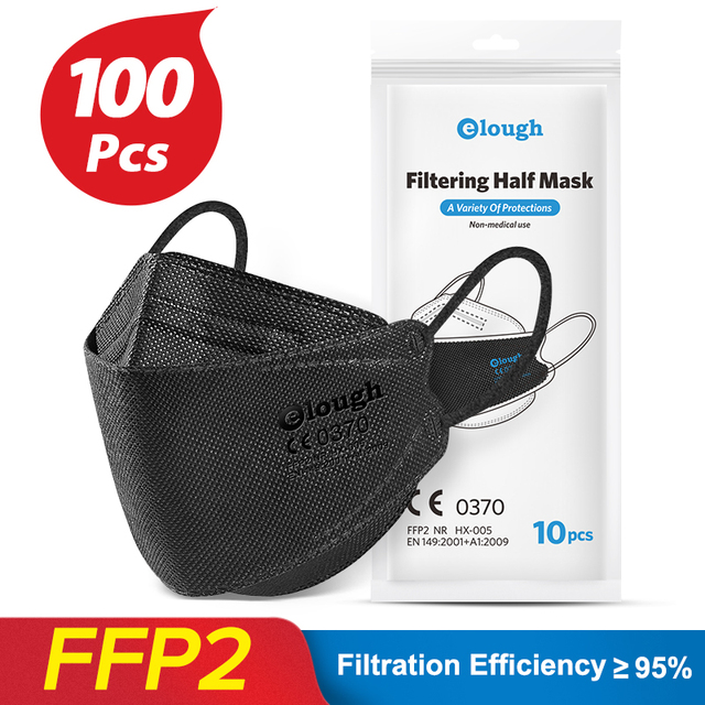 Elough 0370 ffp2masque noir mascarillas kn95 قناع سمك ffp2 قناع كوري fpp2 mascarillas