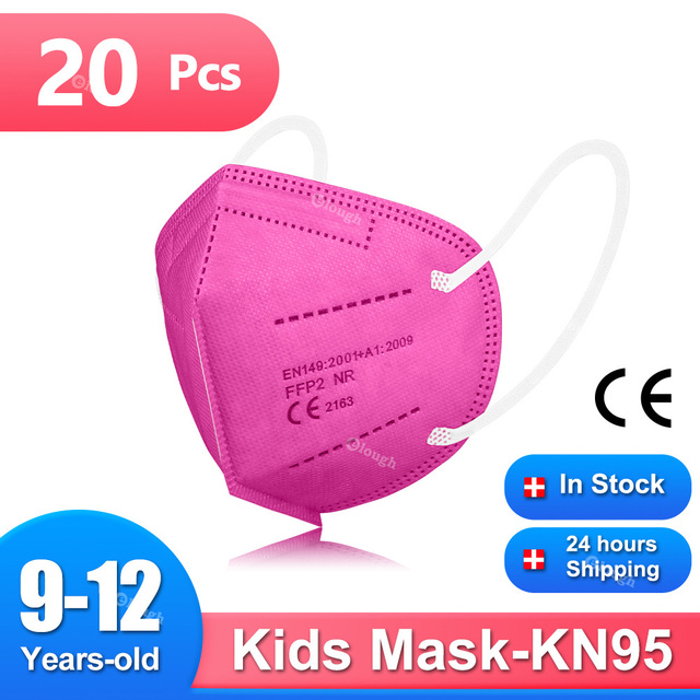 Children FFP2 Masks KN95 Mascarillas FPP2 Ninos ffp2neckids Masque Enfant 5 Layers Protective Face Mask Fit 9-12 Years