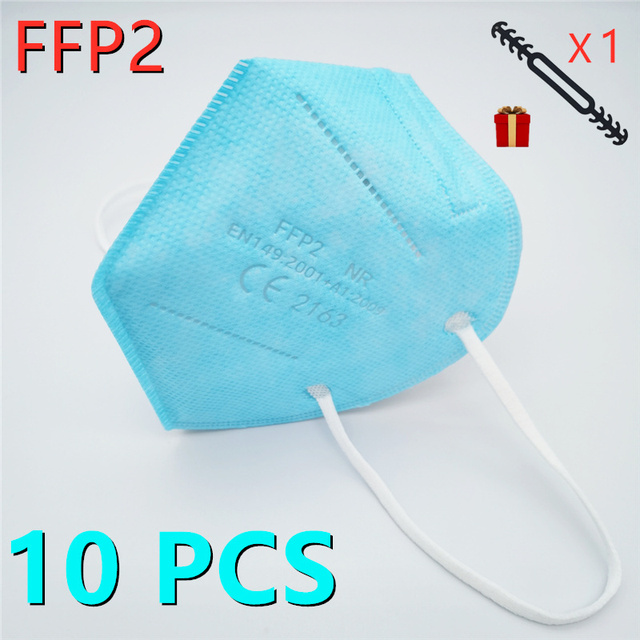 10-100pcs FFP2 Mascarillas Black Adult ffp2fan Approved Colors Respiratory fpp2 Face Mask Mascherine ffpp2 CE Fast Delivery