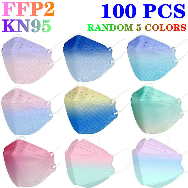 KN95 FFP2 CE 80 Unique Print Beauty Wholesale Fish Mask Mascarillas Protective Breathing Anti Fog Adult Colorful Masques