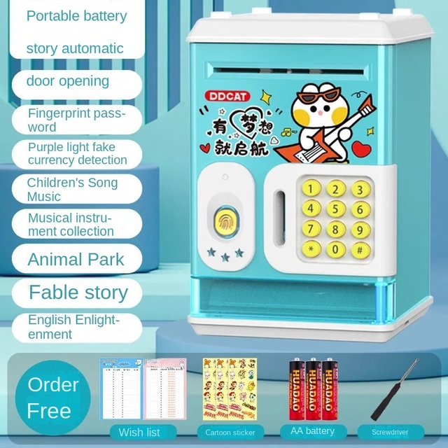 Net red Vibrato piggy bank children fingerprint password can be stored and pull anti-fall locks