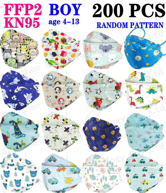 Wholesale KN95 FFP2 CE 100-200pcs 80 Unique Print Fish Mask Mascarillas Protective Breathing Adult Woman Colorful Masques