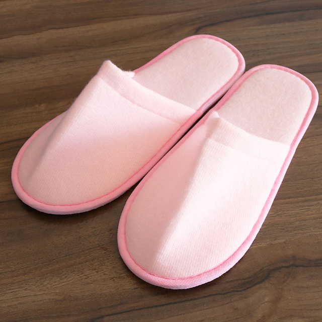 1 Pair Simple Unisex Solid Color Slippers Hotel Travel Spa Portable Men Slippers Disposable Guest Home Indoor Cloth Men Slippers