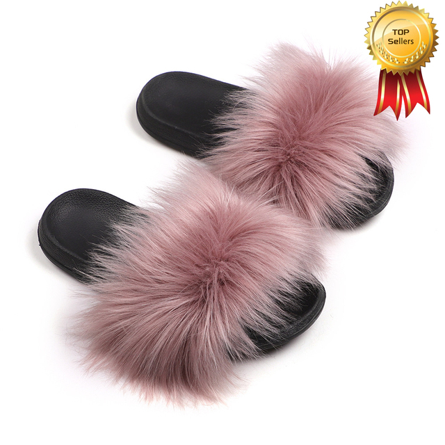 2022 New Summer Slippers Women Fuzzy Slides Fluffy Faux Fur Slippers Flat Furry Sandal Fashion Fur Flip Flop Amazing Woman Shoes