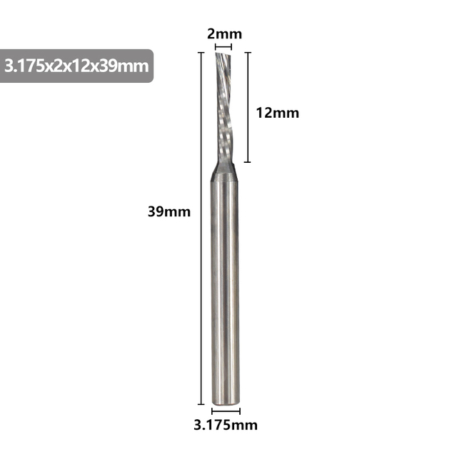 XCAN-آلة قطع كربيد واحدة ، 3.175 مللي متر (1/8 بوصة) ، جهاز التوجيه CNC ، قطر 1-3.175 مللي متر ، لقطع الألومنيوم