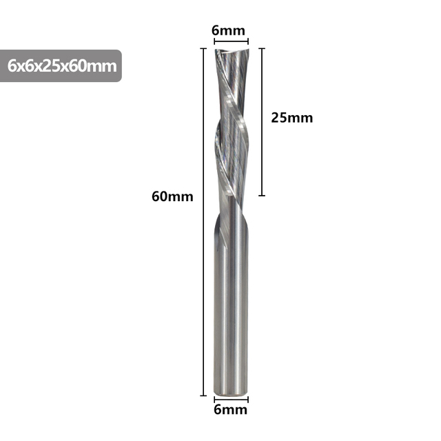 XCAN Left Hand Down Cutter 3.175/4/5/6mm Shank Spiral End Mill 2 Flute Carbide Milling Cutter for CNC Aluminum Cutting Milling B