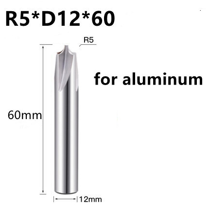 Tungsten Carbide Radius Corner Rounding Cutter End Mill Tool CNC R0.5 R1 R2 R3 R6 Chamfer Out Radish Quarter Circle Router