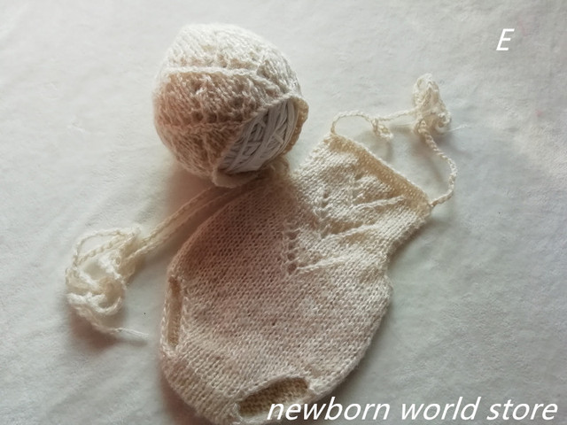 Newborn photography accessories, mohair hat and mohair shorts.