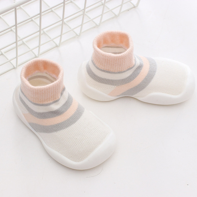 Unisex Baby Shoes First Shoes Baby Walkers Toddler First Walker Baby Girl Kids Soft Rubber Sole Baby Shoes Knit Socks Anti-slip