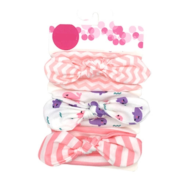 3pcs/set Baby Girls Lovely Bow Hairband Elastic Wide Headband Stretch Knot Headbands Turban Headdress Clothes Accessory