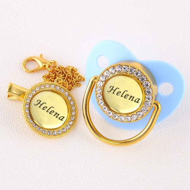 Premium BPA Free Baby Pacifier Personalized All Names Gold Buckle Baby Shower Gift 0-18 Months