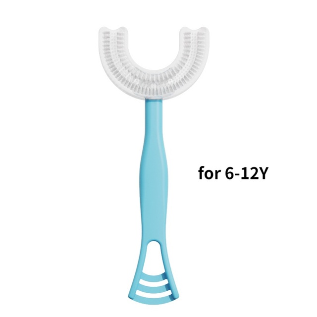 Infant Children Toothbrush 360 Degree U-Shape Oral Cleaning Silicone Brushing Kids Teeth Dental Care Hand-Version