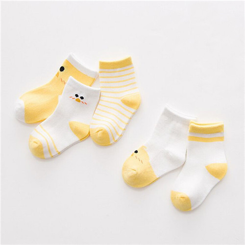 Laadka 5pairs/set Striped Cotton Newborn Baby Boys Girls Socks Cartoon Fashion Socks for Girls Boys Toddler Clothes Accessory