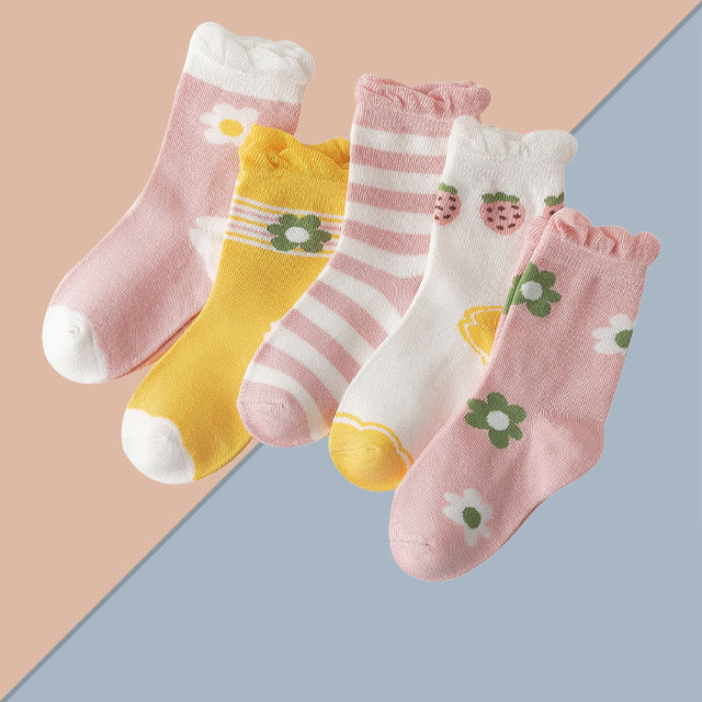 5 pairs soft cotton children socks cute cartoon print kids socks newborn baby boy socks casual girls boys socks 1 to 12 years