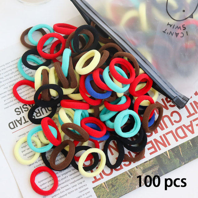 50/100pcs Colorful Girl Hairband Children Headband Small Elastic Hair Bands Scrunchy Baby Rubber Band Nylon Hair Accessories Toddler