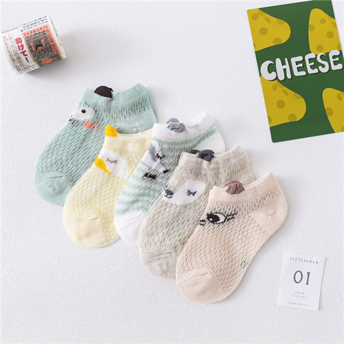 5pairs/pack Newborn Baby Socks Summer Thin Mesh Baby Socks for Girls Cotton Infant Baby Boy Socks Casual Sports Style 2020 New