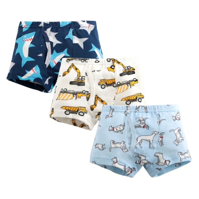 3pcs/set Cartoon Dinosaur Cotton Boys Boxer Underpants Children Panties Warm Cartoon Underwear Kids Panty Shorts 3-10 Years