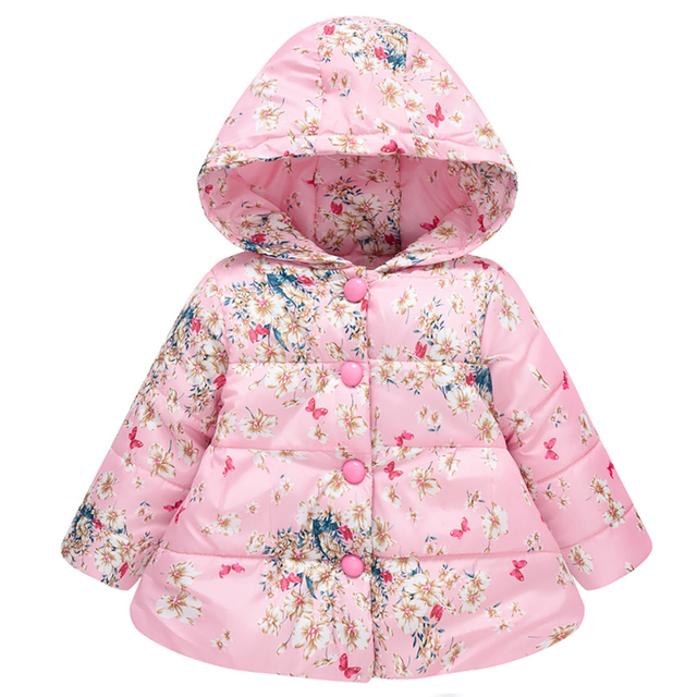 Baby Girls Boys Jackets Baby Clothes 2021 Autumn Kids Hooded Coats Winter Toddler Warm Snow Suit Baby Cotton Flower Outerwear