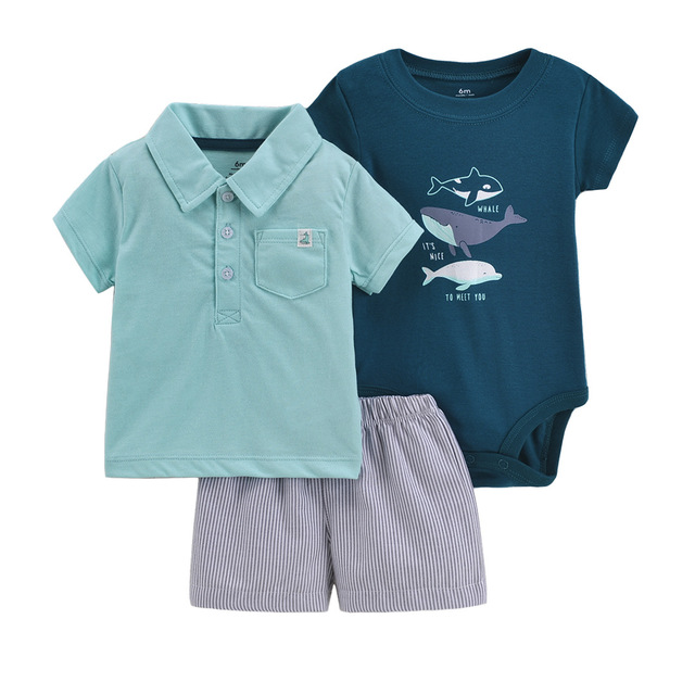 Newborn casual clothes outfit cute baby boys romper short sleeve shorts travel suit spring summer girls outdoor sports wear