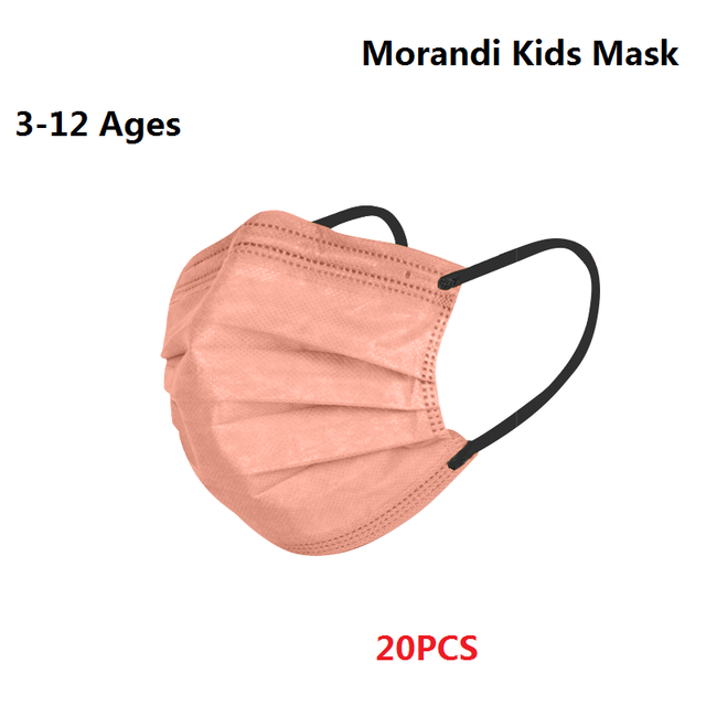 Morandi Embroidered 4 Layers Kids Mask 3-12 Years Old Children Masks Disposable Dust Mask Christmas Mask