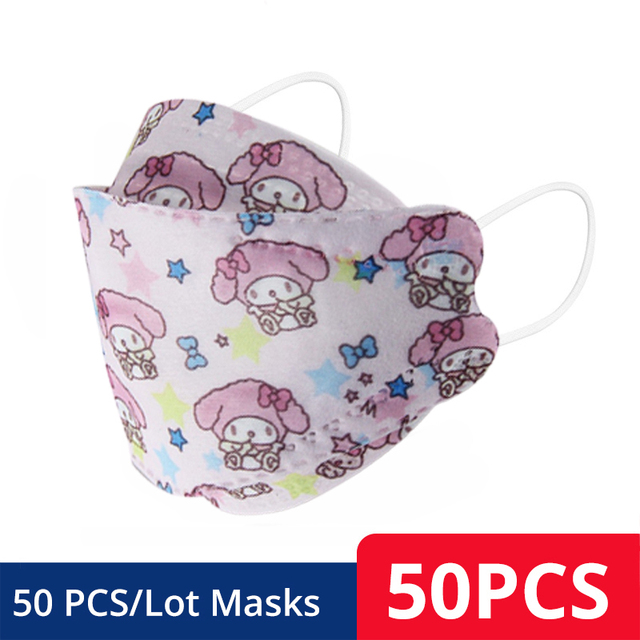 Children KN95 FFP2 Face Mask Cartoon Anime Breathable Security Protection For Boys Girl 4-12 Years Old Mascarilla FPP2 homology ada