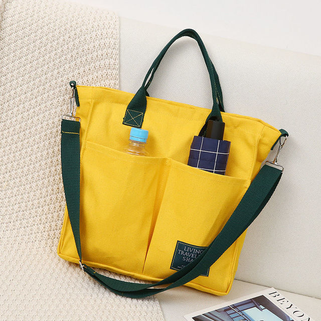 Women Canvas Handbags Female Shopping Bags Shoulder Bag Environmental Storage Bag Reusable Foldable Eco Grocery Bags Bolso