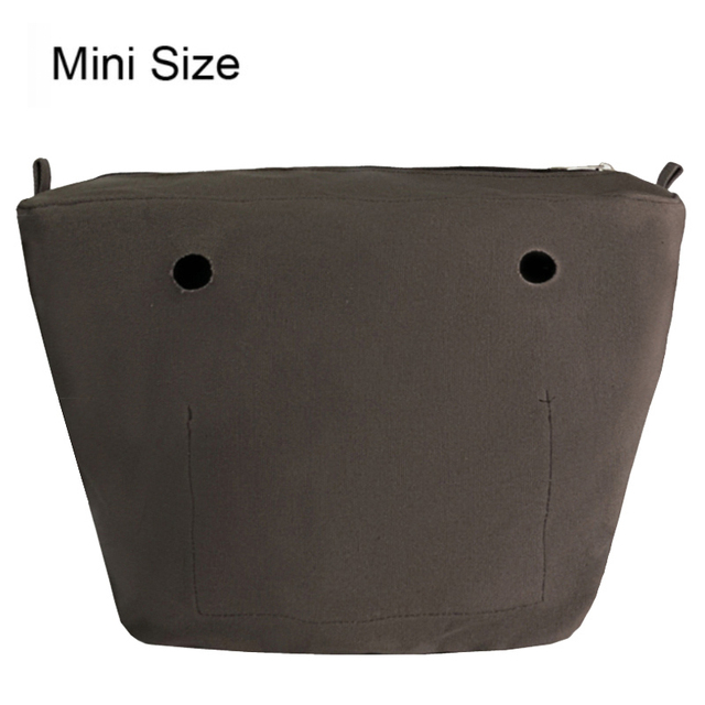 Classic Mini Size Waterproof Solid Canvas Insert Inner Liner Insert Zipper Pocket For Obag O Bag Silicone Handbag Bag