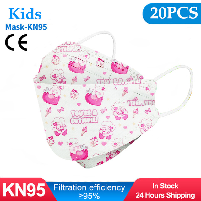 Kids KN95 Masks Fpp2 Certified Dustproof Breathable Mask Kids Masks Mascarillas fpp2 Niños Masque Enfant Jetable ffp2masque