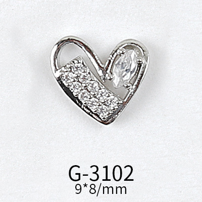 Net Red Nail Art Zircon Love Jewelry Series Candy Love LOVE Double Layer Three-dimensional Love Preservation G-3089