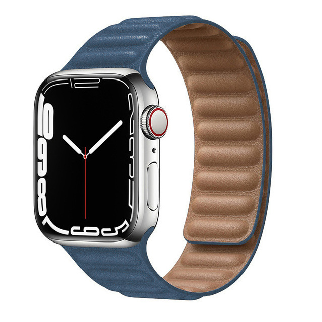 حزام ل سوار ساعة يد آبل رابط جلدية حلقة 44 مللي متر 40 مللي متر iWatch سلسلة 7 6 SE 5 4 3 2 1 watchbands سوار 42 مللي متر 38 مللي متر الأساور