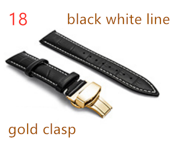 Genuine Leather Watch Band Strap Stainless Steel Butterfly Clasp 14mm 15mm 16mm 17mm 18mm 19mm 20m 21mm 22mm 24mm Watchband Tool