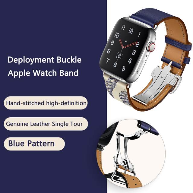 High Quality Genuine Leather Single Turn Buckle Strap for iwatch Apple Watch7 6 Se 5 4 3 2 1