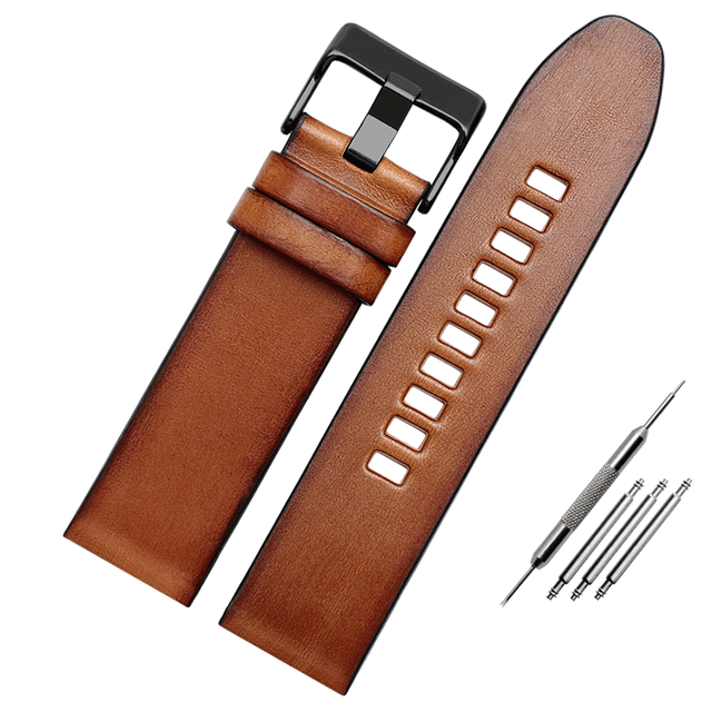 Genuine Leather Watchband for Diesel Watch Strap DZ4476/4482 DZ7408 7406 4318 Strap 22 24 26 28mm Big Size Men Wrist Watch Band