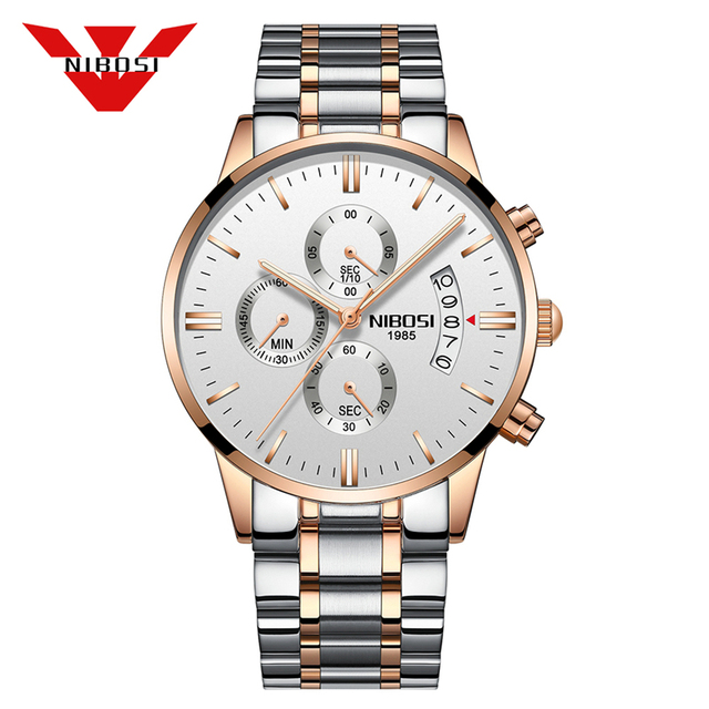 2309 NIBOSI Luxury Brand Mens Watches Business Dress Quartz Wristwatch Waterproof Chronograph Watch for Men Relogio Feminino