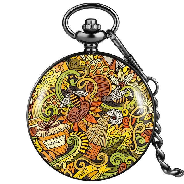 New accept custom men women unique quartz pocket watch with thick chain collectible watches graduation gift for classmates