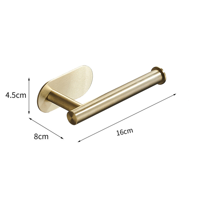 No Drilling Stainless Steel Self Adhesive Towel Bar Paper Holder Clothes Hook Towel Ring Black Golden Bathroom Accessories Set