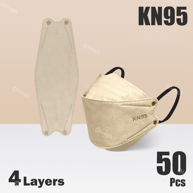 قناع السمك FFP2 4 Layer KN95 أقنعة الوجه FFP2 Mascarillas FPP2 وافق أوروبا ffp2fan Morandi اللون الكبار قناع FFP 2 10-100 قطعة