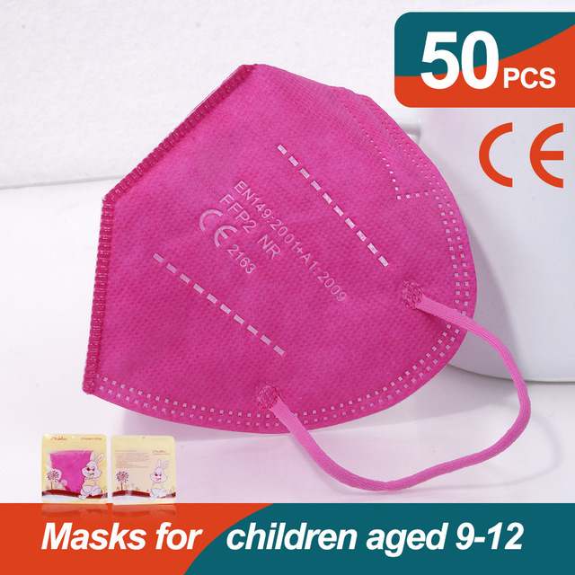 10-50 قطعة KN95 قناع N95MASK ffp2mask 9-12 سنوات للأطفال ffp2 mascarillas fpp2 niños homologadas negras masques منظمة ffpp2