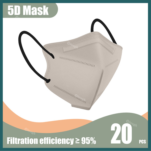 Morandi 5D Mask KN95 Mascarillas FPP2 Mascherine FFP2 Adult Face Mask Black 5 Layers Protective Face Masks ffp2fan CE Masque FFP 2