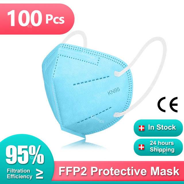 Mascherine FFP2 CE Certificate 5 Layers KN95 Mask Black Respirator Mask fpp2 Protective Face Mask Adult FFP 2 Masque