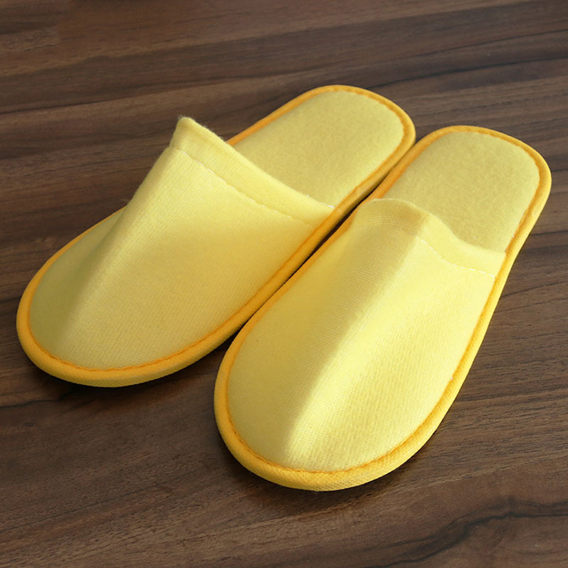 1 Pair Simple Unisex Solid Color Slippers Hotel Travel Spa Portable Men Slippers Disposable Guest Home Indoor Cloth Men Slippers