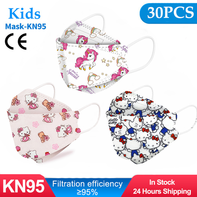 Kn95 أقنعة الاطفال fpp2 المعتمدة قناع للطفل الأسماك المطبوعة الكرتون الفم قناع KN95 Mascarilla Infantil kf94fan ffp2fan Ninos