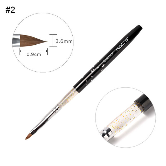 Acrylic Nail Brush Kolinsky Sable UV Nail Gel Crystal Nail Brush Painting Drawing Carving Dotting Pen DIY Nail Design Brushes