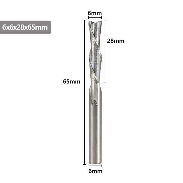 XCAN Left Hand Down Cutter 3.175/4/5/6mm Shank Spiral End Mill 2 Flute Carbide Milling Cutter for CNC Aluminum Cutting Milling B